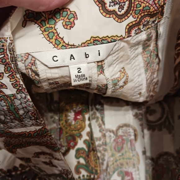 CAbi Paisley 100% Cotton Skirt Ladies 2 Large Button Down Accents - Picture 2 of 6